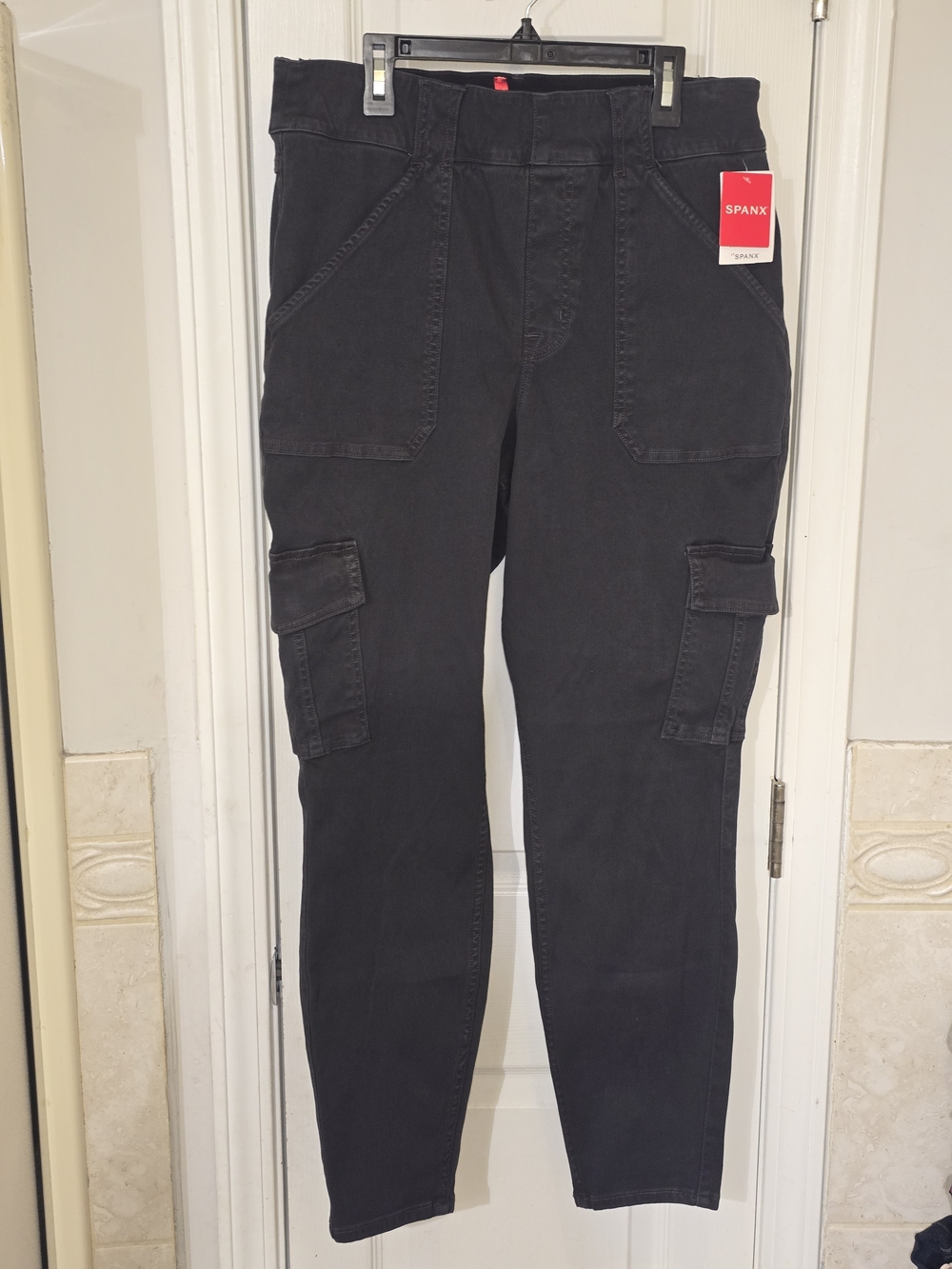 SPANX Black Skinny Cargo Jeans with Utility Pockets